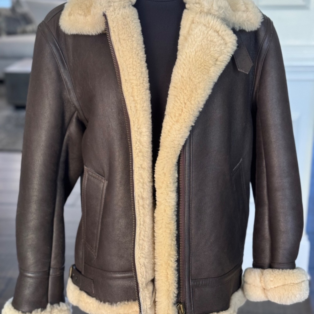 New Sheepskin Shearling B-3 Aviator/Bomber Jacket/Coat - Picture 2 of 16